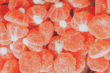 Poster - colored figured marmalade. sweet dessert. tinted culinary background for designer