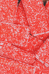 Poster - colored figured marmalade. sweet dessert. tinted culinary background for designer