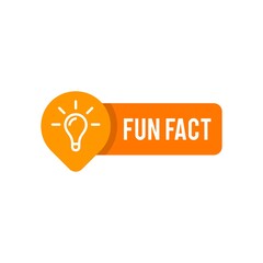 Poster - Fun Fact vector template post with idea bulb light icon sticker for social media background, quick tips blank template fyi modern graphic label vector
