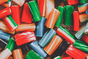 Poster - colored figured marmalade. sweet dessert. tinted culinary background for designer