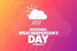 National Weatherperson’s Day. February 5. Holiday concept. Template for background, banner, card, poster with text inscription. Vector EPS10 illustration.