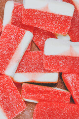 Poster - colored figured marmalade. sweet dessert. tinted culinary background for designer