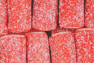 Poster - colored figured marmalade. sweet dessert. tinted culinary background for designer