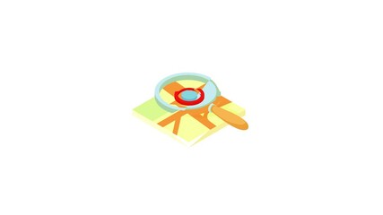Poster - Search through a magnifying glass on map icon animation best object on white background