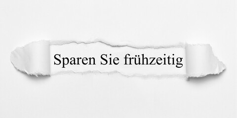 Sticker - Sparen Sie frühzeitig 