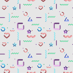Wall Mural - 3d shapes. different geometric shapes in 3d design. liquid geometric shape with color. background se