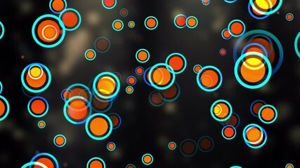 Poster - Colored spheres and stroke, computer generated. 3d rendering abstract backdrop from round particles