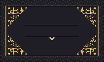 Poster - decorative card with frame, certificate with luxury background 
