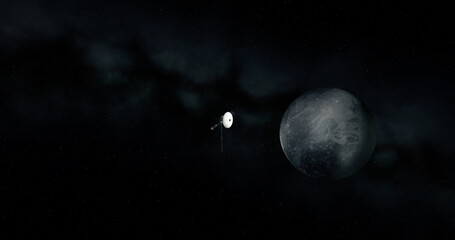 Wall Mural - Pluto, planets of the solar system, space, 3D render, solar system, stars, galaxy