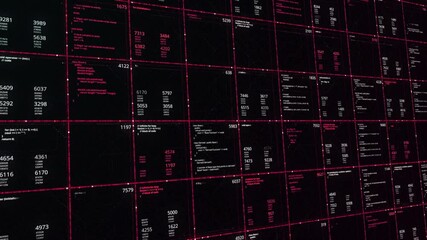 Aufkleber - Online statistics in pink color changing on black background, seamless loop. Animation. Digital computer monitor downloading financial report. 
