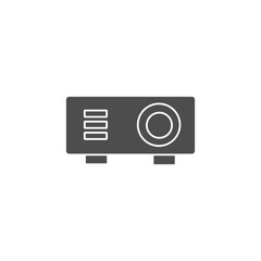 Poster - projector black solid style icon for presentation business meeting vector illustration