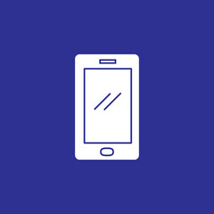 Poster - smartphone device icon with solid style flat illustration