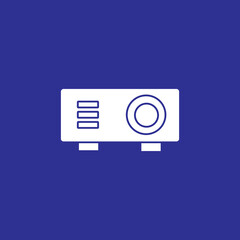 Poster - projector solid style icon for presentation business meeting vector illustration