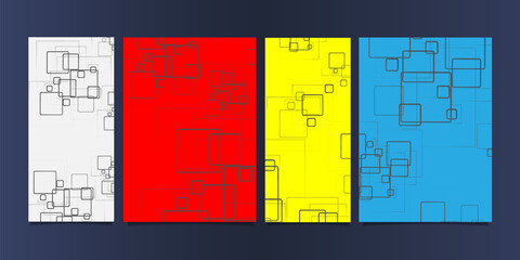 Wall Mural - Set of Abstract squares banner pattern. Business design template. Vector banner.