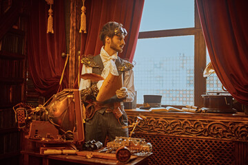 scientist steampunk man