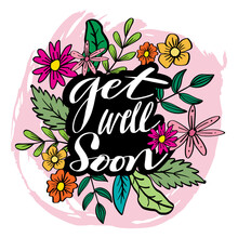 Get Well Soon Greeting Card. Hand Lettering.
