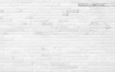 White grunge brick wall texture background for stone tile block painted in grey light color wallpaper modern interior and exterior and room backdrop design