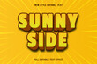 text effect sunny side color yellow and brown