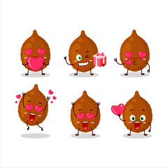 Wall Mural - Salak cartoon in character with love cute emoticon