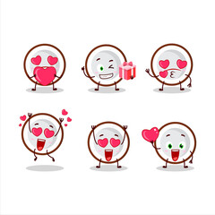 Poster - Slice of coconut cartoon character with love cute emoticon