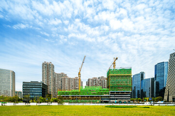 Poster - High rise buildings under construction in Qianjiang New Town, Hangzhou