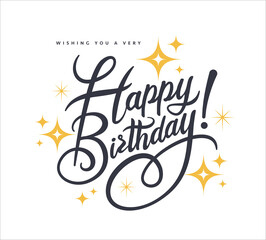 Happy Birthday typography vector design for greeting cards and poster