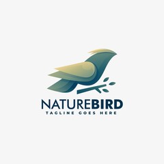 Wall Mural - Vector Logo Illustration Nature Bird Gradient Colorful Style.