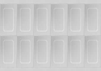 Fototapete - 3d rendering. modern gray classical square pattern wood wall room background.