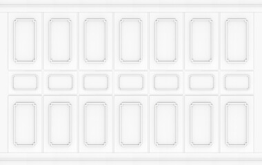 Fototapete - 3d rendering. modern gray classical square pattern wood wall room background.