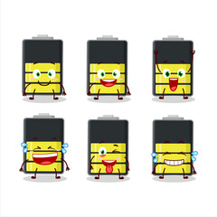 Poster - Cartoon character of medium battery with smile expression