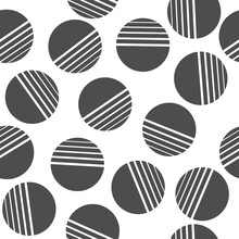 Seamless Pattern Of Black And White Circles Of The Same Size. Simple Vector Illustration For Texture, Simple Backgrounds, Textiles And Packaging