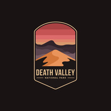 Emblem Patch Logo Illustration Of Death Valley National Park On Dark Background