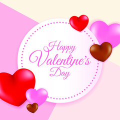 Poster - High Quality Love Background with 3D Hearts for your Saint Valentine´ s Day Design . Isolated Vector Elements
