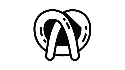 Poster - Bavarian pretzel icon animation best object on white background