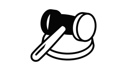 Poster - Wood gavel icon animation best object on white background