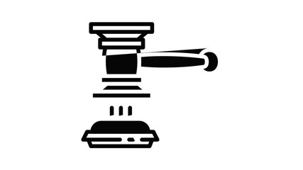 Poster - Judge gavel decision icon animation best object on white background