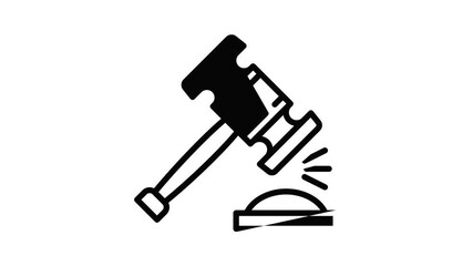 Poster - Wood gavel icon animation best object on white background