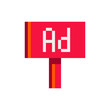 © thepolovinkin - Billboard pixel art icon, signboards. Isolated vector illustration. Design for logo, mobile app, website.