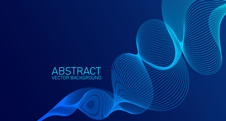 Poster - abstract wave element for design. stylized line art background. digital frequency track equalizer. a