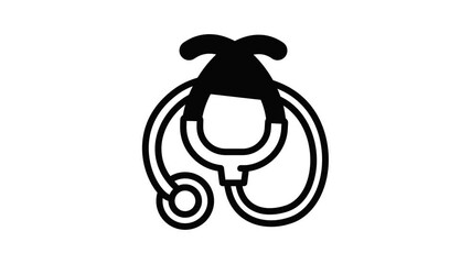 Poster - Stethoscope tool icon animation best object on white background