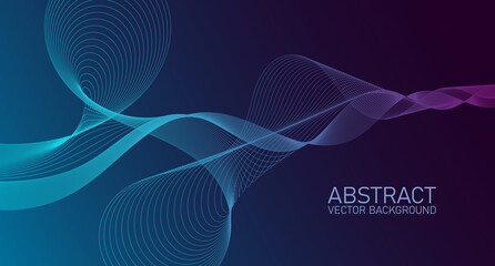 Poster - Abstract wave element for design. Stylized line art background. Digital frequency track equalizer. Abstract colorful lines vector background. Stylish color background illustration