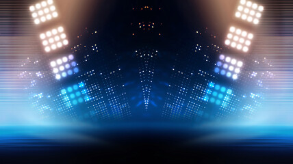 Wall Mural - abstract modern dark background. dark empty scene with neon rays and spotlights. night abstract back