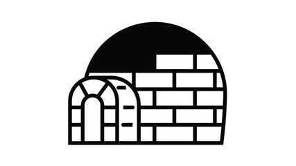 Poster - Eskimo igloo icon animation best object on white background