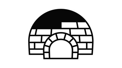 Poster - Arctic igloo icon animation best object on white background