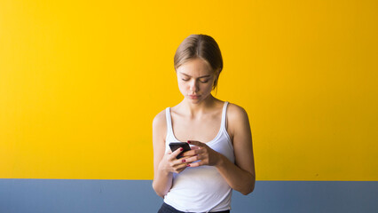 Portrait of beautiful young woman take a photo with mobile phone