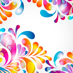 Aufkleber - Abstract background with bright teardrop-shaped arches.