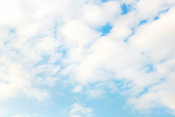 Wall Mural - beautiful cirrus clouds on blue sky on a sunny day background texture. wallpaper skybox