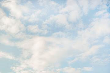 Wall Mural - beautiful cirrus clouds on blue sky on a sunny day background texture. wallpaper skybox