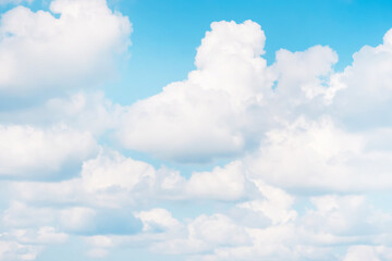 Wall Mural - beautiful cirrus clouds on blue sky on a sunny day background texture. wallpaper skybox