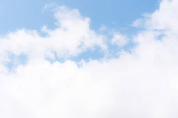Wall Mural - beautiful cirrus clouds on blue sky on a sunny day background texture. wallpaper skybox